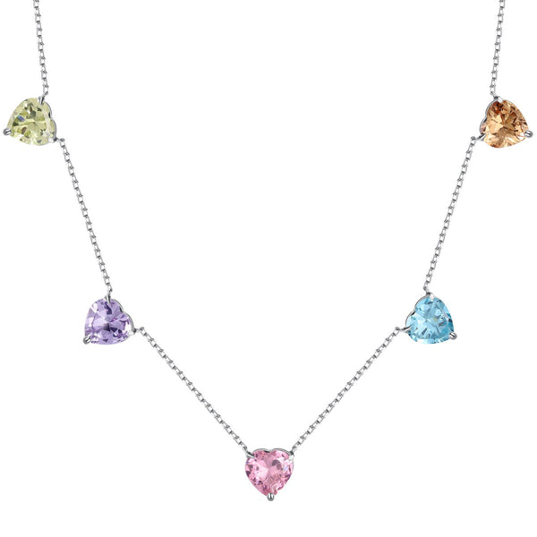 <oriell> Funkelnde bunte Halskette mit Herzschliff</oriell>