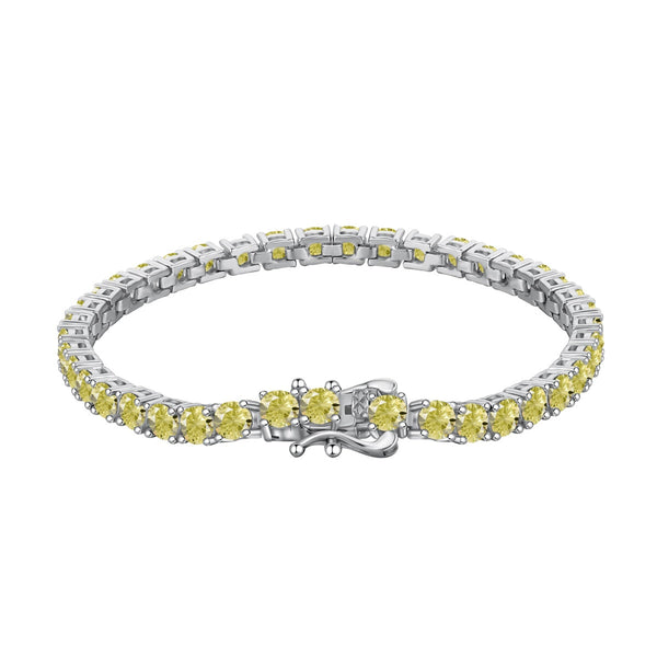<oriell> Verziertes, schillerndes Tennisarmband im Rundschliff</oriell>
