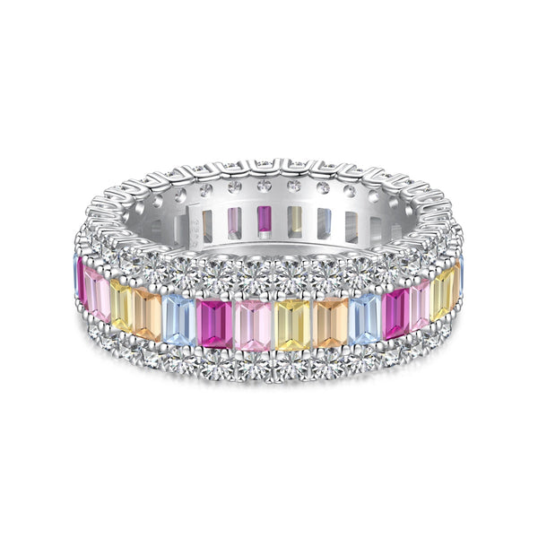 <oriell> Zierlicher bunter Radiant Cut Alltagsring</oriell>