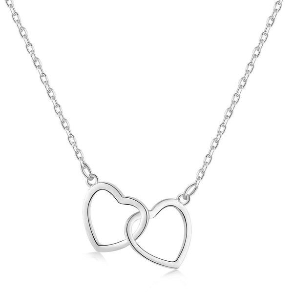 <oriell> Halskette mit Doppelring „Love“ aus Sterlingsilber</oriell>