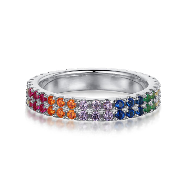 <oriell> Einzigartiger farbenfroher Tennisring im Rundschliff</oriell>