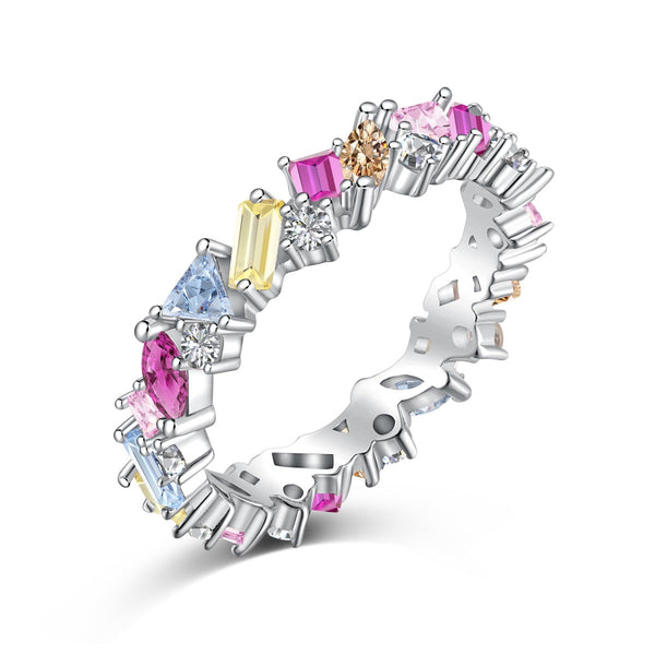 <oriell> Schillernder polychromatischer Multi-Cut-Tagesring</oriell>