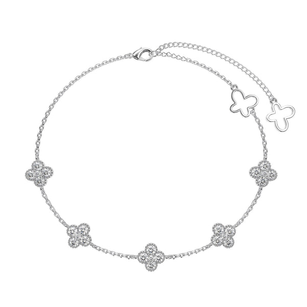 <oriell> Armband mit vierblättrigem Kleeblatt und hohlem Schmetterling</oriell>