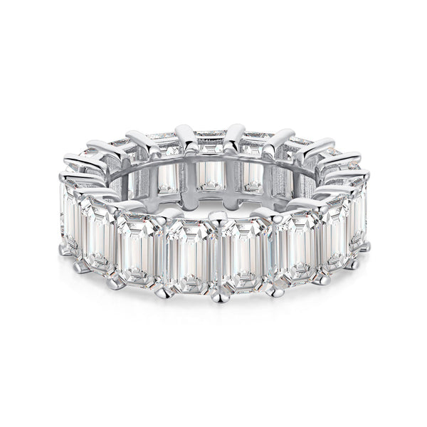 <oriell> 0,75 Karat eleganter Tennisring im Smaragdschliff</oriell>